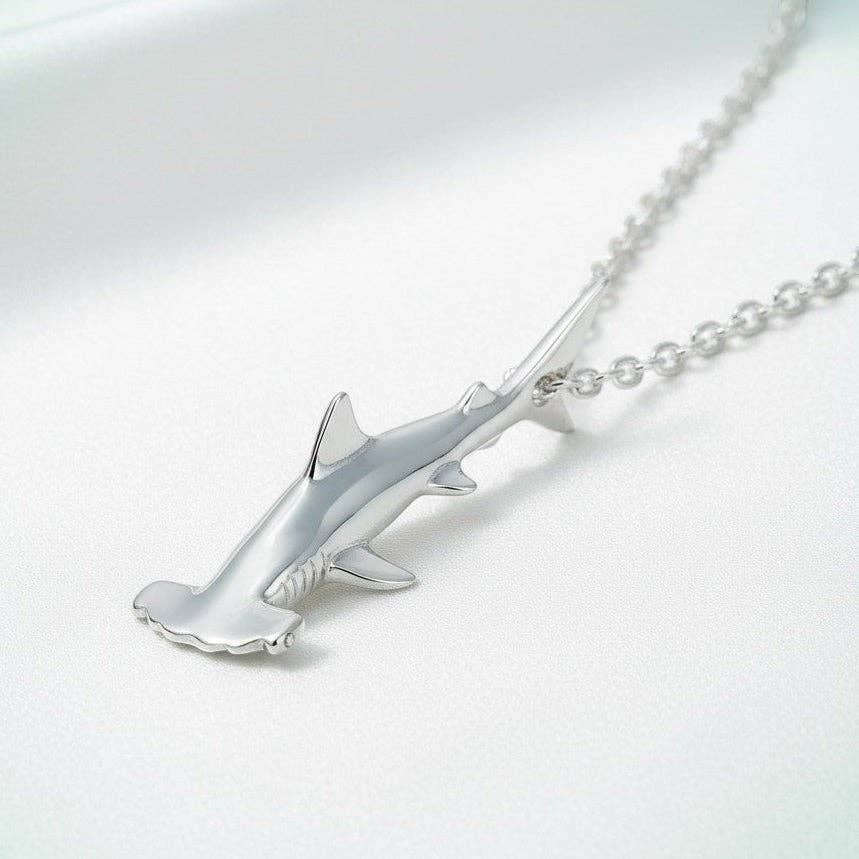 Mini Hammerhead Shark Necklace - Sealife Collection - Silver