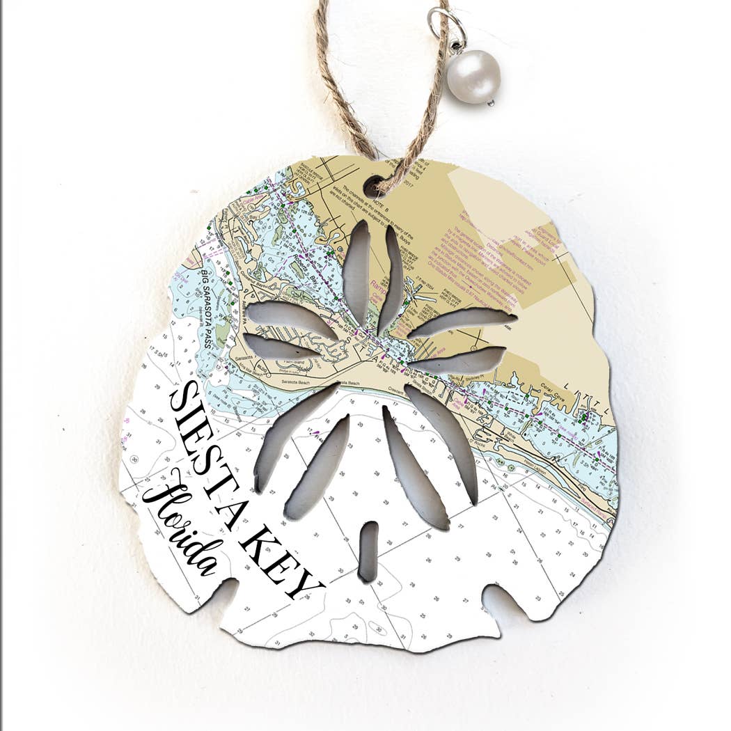 Map Mom Sand Dollar Wood Ornament - Custom Map Location