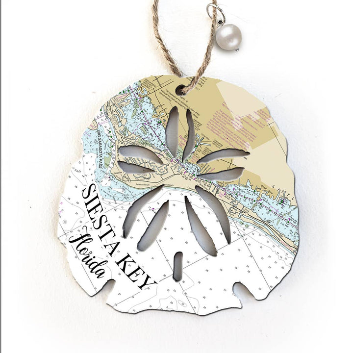 Map Mom Sand Dollar Wood Ornament - Custom Map Location