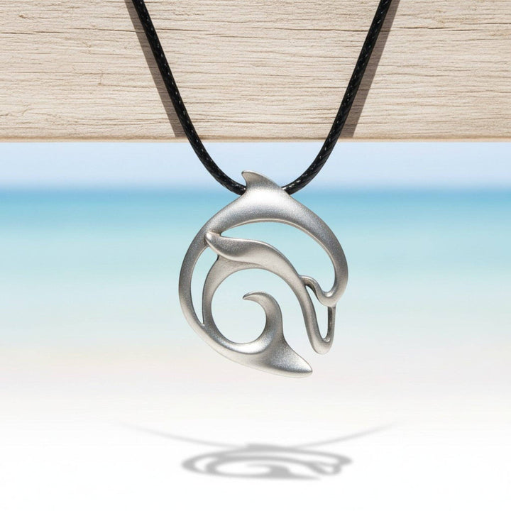 Dolphin Cord Necklace – "Flipper" – Pewter