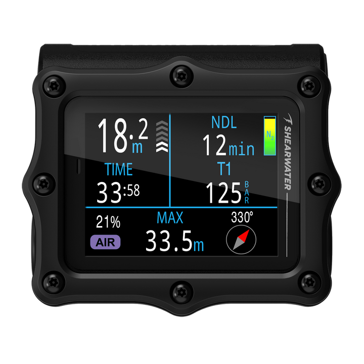 Shearwater Perdix 3 dive computer, black titanium bezel