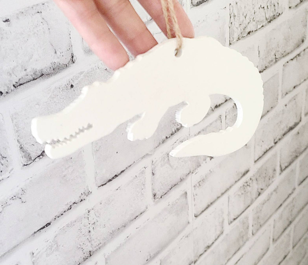 Map Mom Alligator Wood Ornament - Custom Map Location
