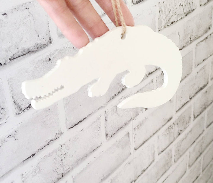 Map Mom Alligator Wood Ornament - Custom Map Location