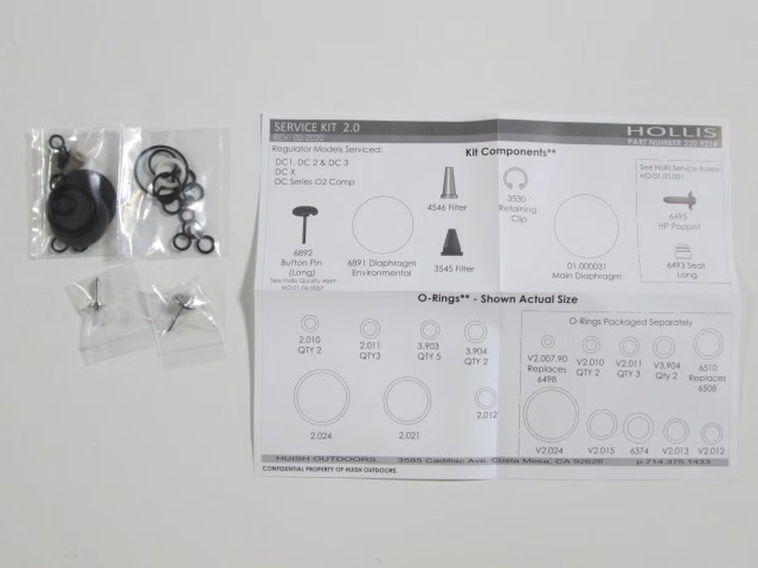Hollis Service Kit DC1/DC2/DC3/DCX, 1st Stage