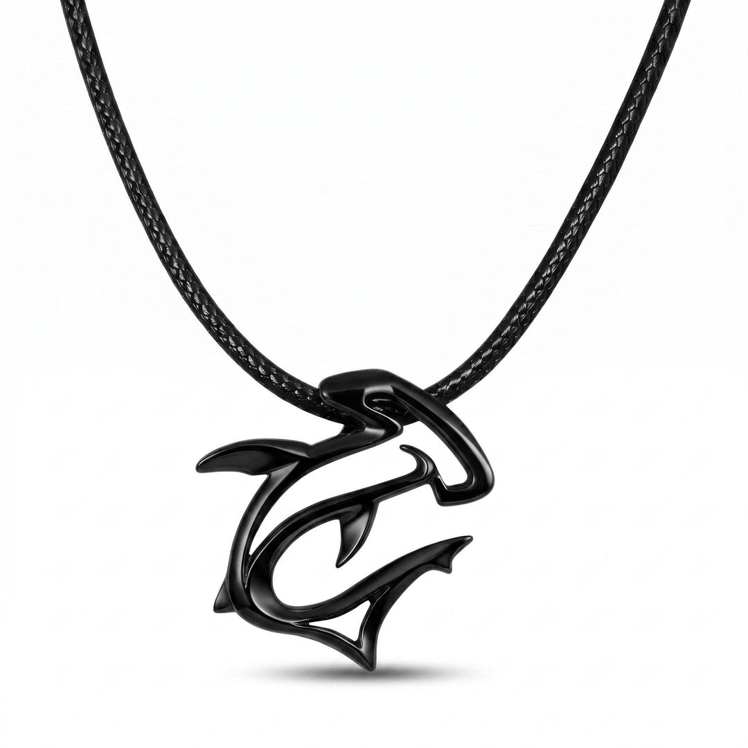 Hammerhead Shark Pendant Necklace – "The Hammer" - Jet Black Finish