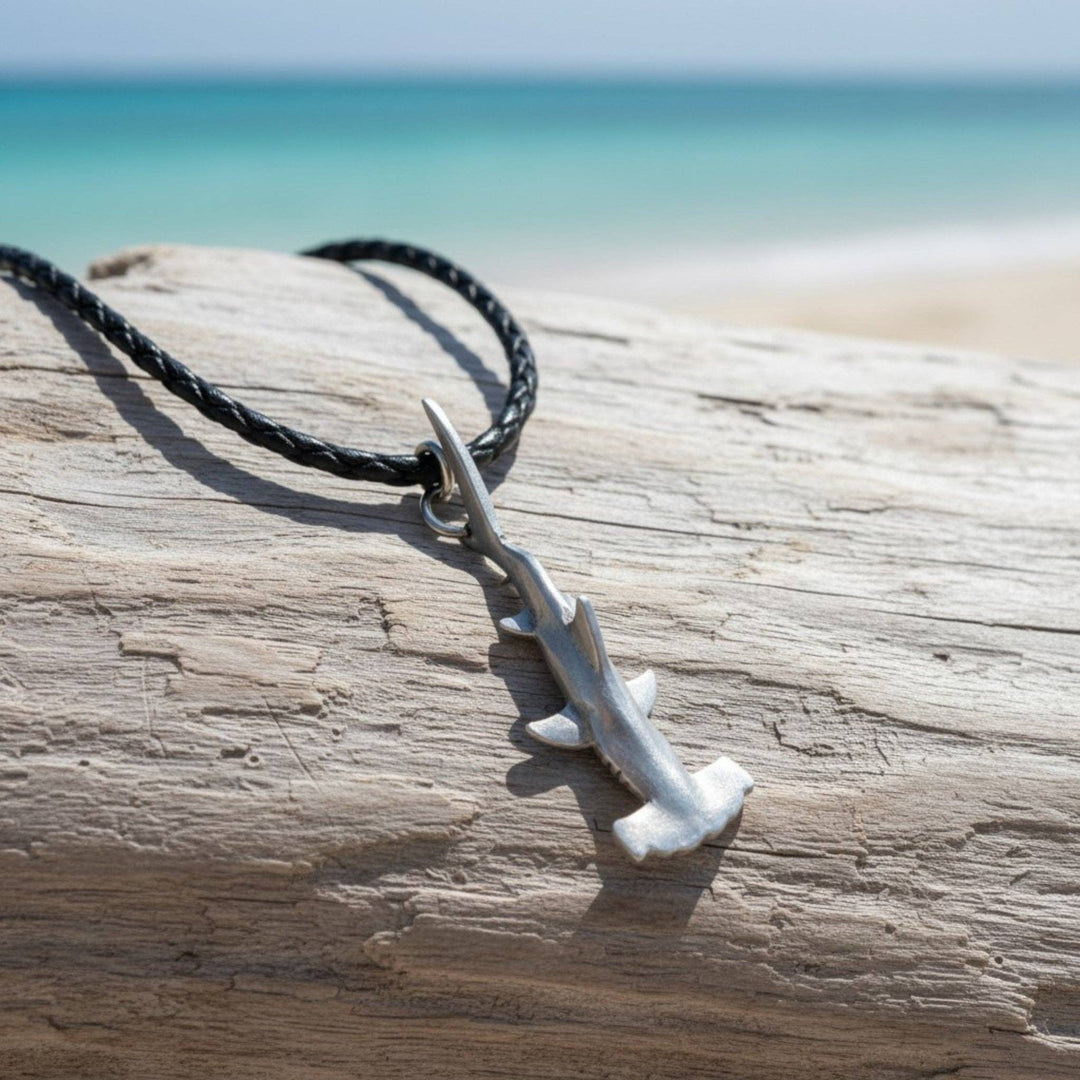 Hammerhead Shark Necklace- Sealife Collection- Pewter on Eco Cord
