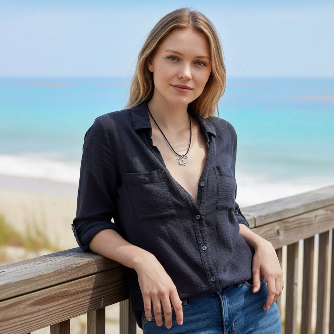 Hammerhead Shark Necklace – “The Hammer” - Pewter Pendant on Cord