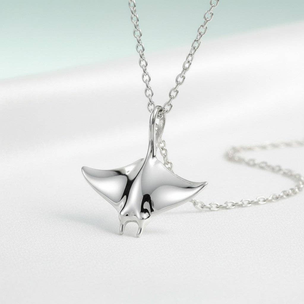 Manta Ray Necklace – Mini Sterling Collection – Sterling Silver