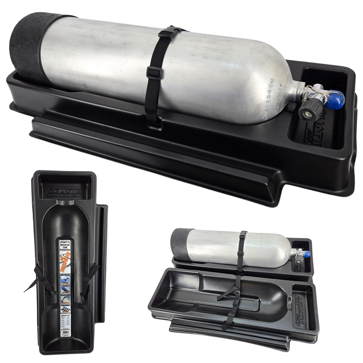Transporter tank holder with strap