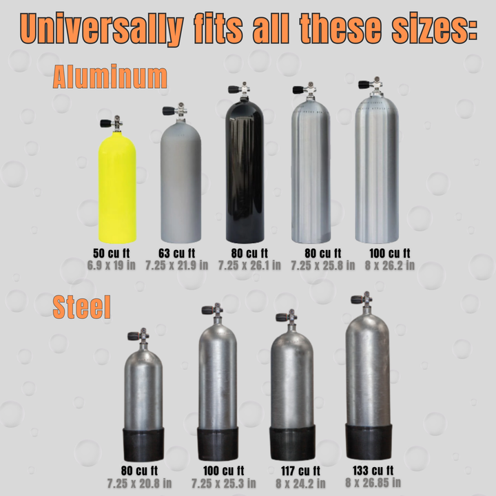 Transporter fits 9 steel and aluminum tank sizes