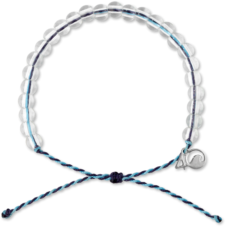 4ocean Whale Beaded Bracelet in light blue and purple