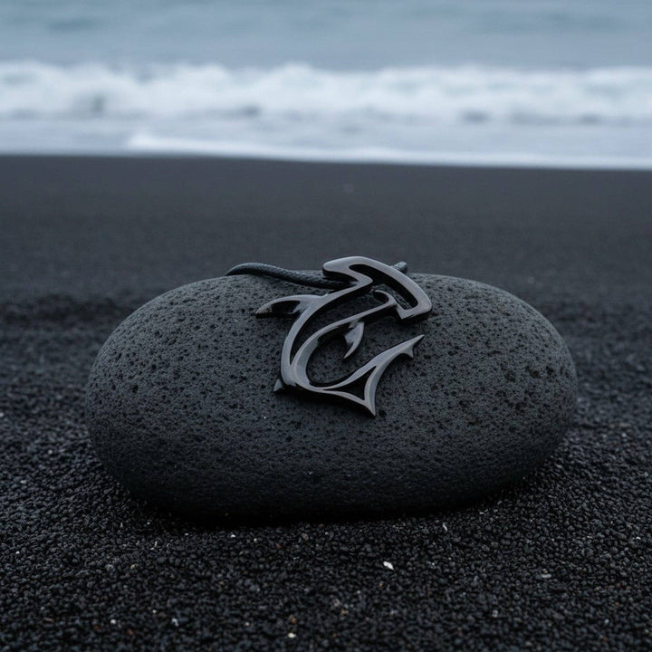 Hammerhead Shark Pendant Necklace – "The Hammer" - Jet Black Finish