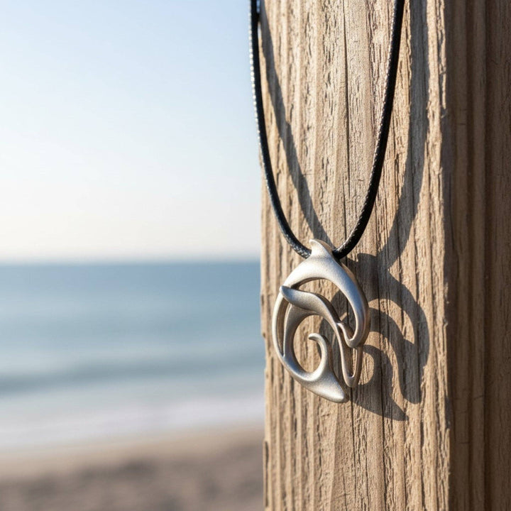 Dolphin Cord Necklace – "Flipper" – Pewter