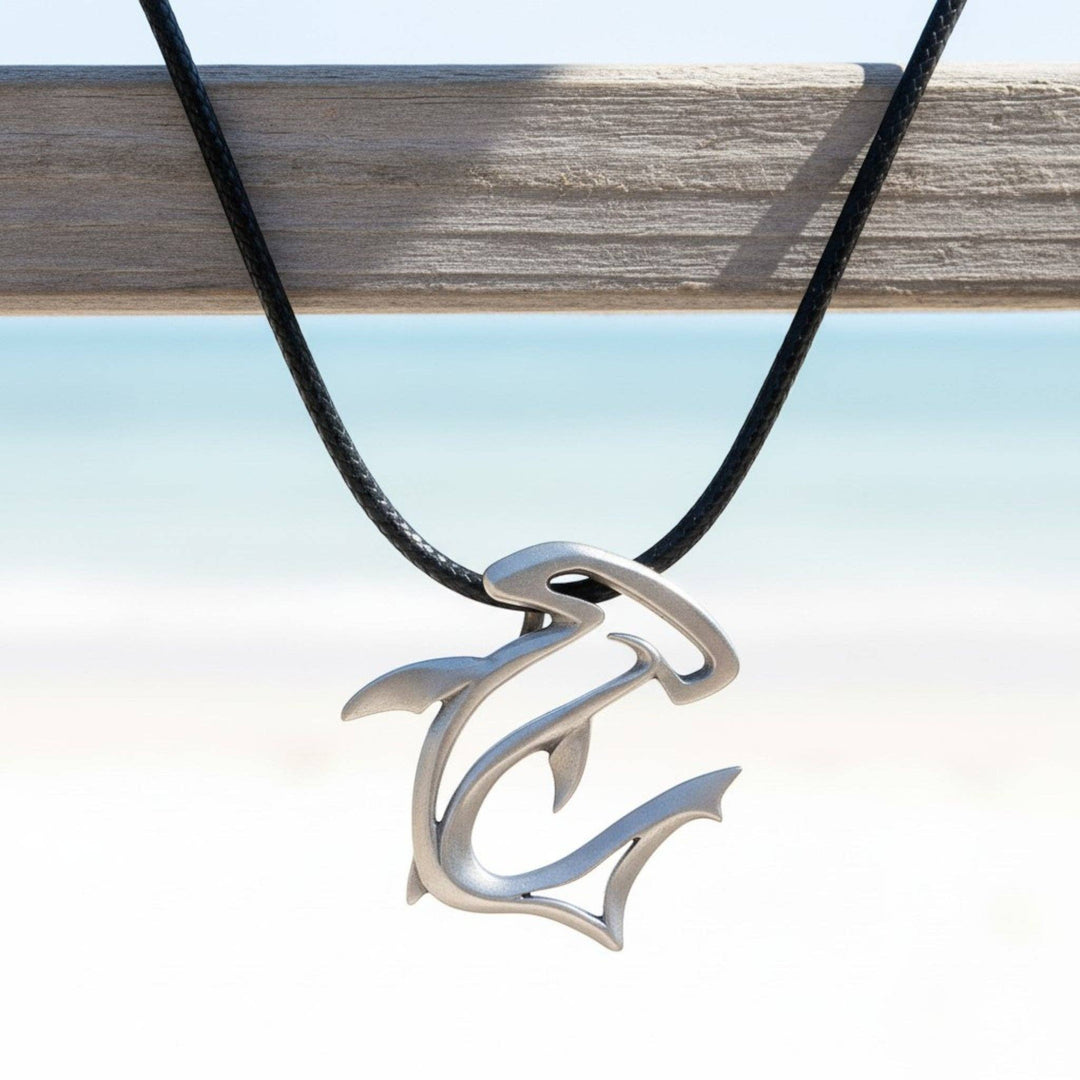 Hammerhead Shark Necklace – “The Hammer” - Pewter Pendant on Cord
