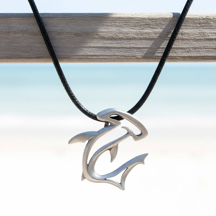 Hammerhead Shark Necklace – “The Hammer” - Pewter Pendant on Cord