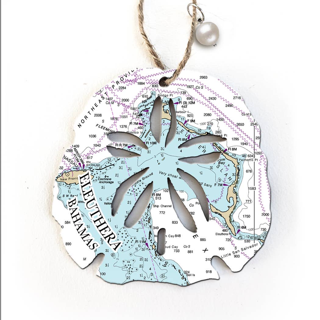 Map Mom Sand Dollar Wood Ornament - Custom Map Location