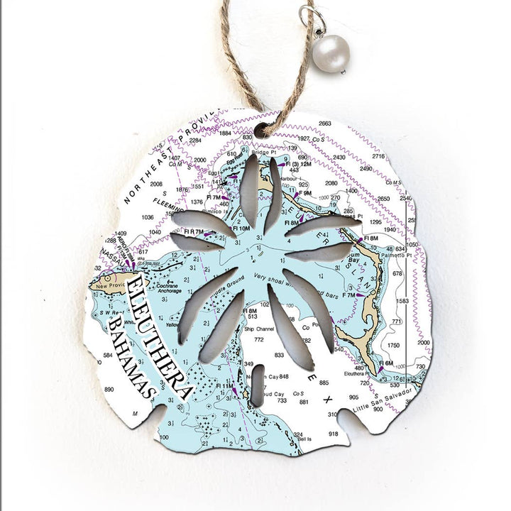 Map Mom Sand Dollar Wood Ornament - Custom Map Location