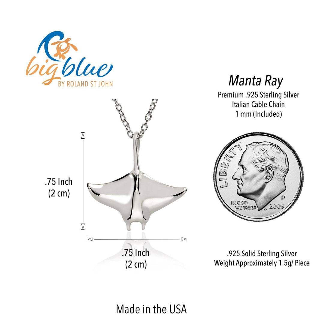 Manta Ray Necklace – Mini Sterling Collection – Sterling Silver