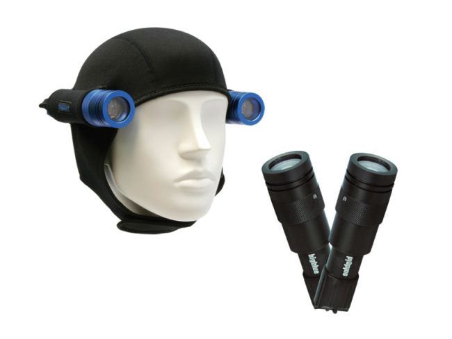 Double Light Hood shown with two CF450 dive lights
