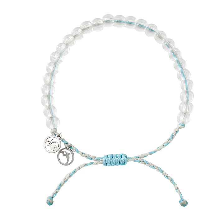 4ocean Dolphin Beaded Bracelet in light blue and grey