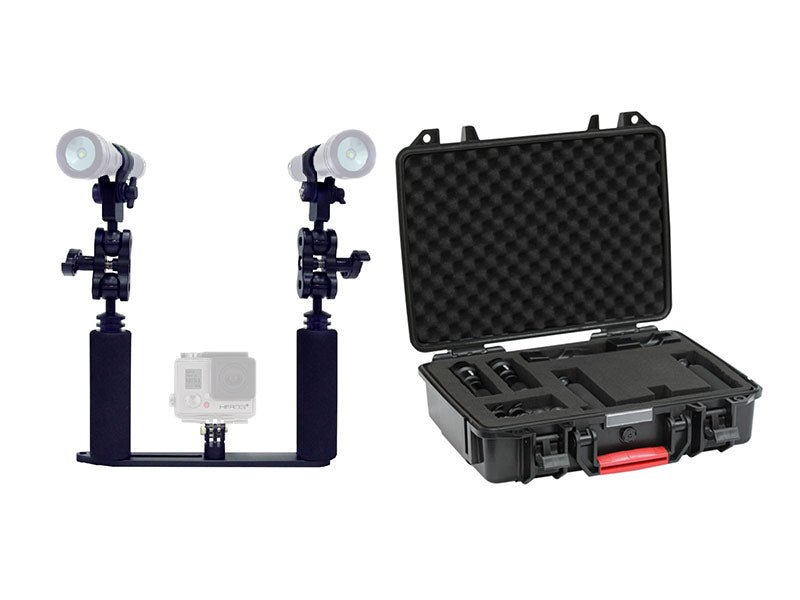 Bigblue Camera Tray Kit Set with Protective Case - Comes with 1pc of AL 1300WP, 1pc of AL 1300XWP, 2pcs of CLIP-02, 2pcs of DA009, a camera tray, and a protective case (GP-Tray-Kit-Set-PC)