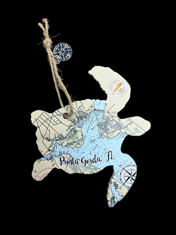 Punta Gorda Nautical Chart Wood Ornament