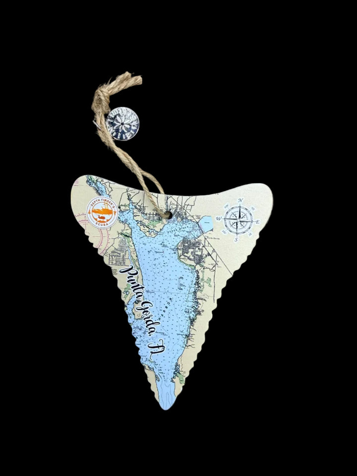 Punta Gorda Nautical Chart Wood Ornament