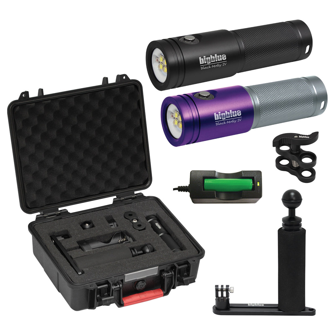 Bigblue Black Molly VI with Single-Arm Tray &amp; Hard Case