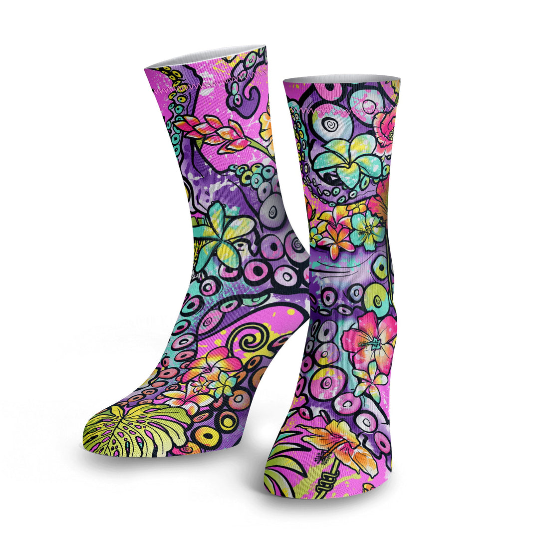 Eco-Friendly Octofloral Splatterparty Dive Socks