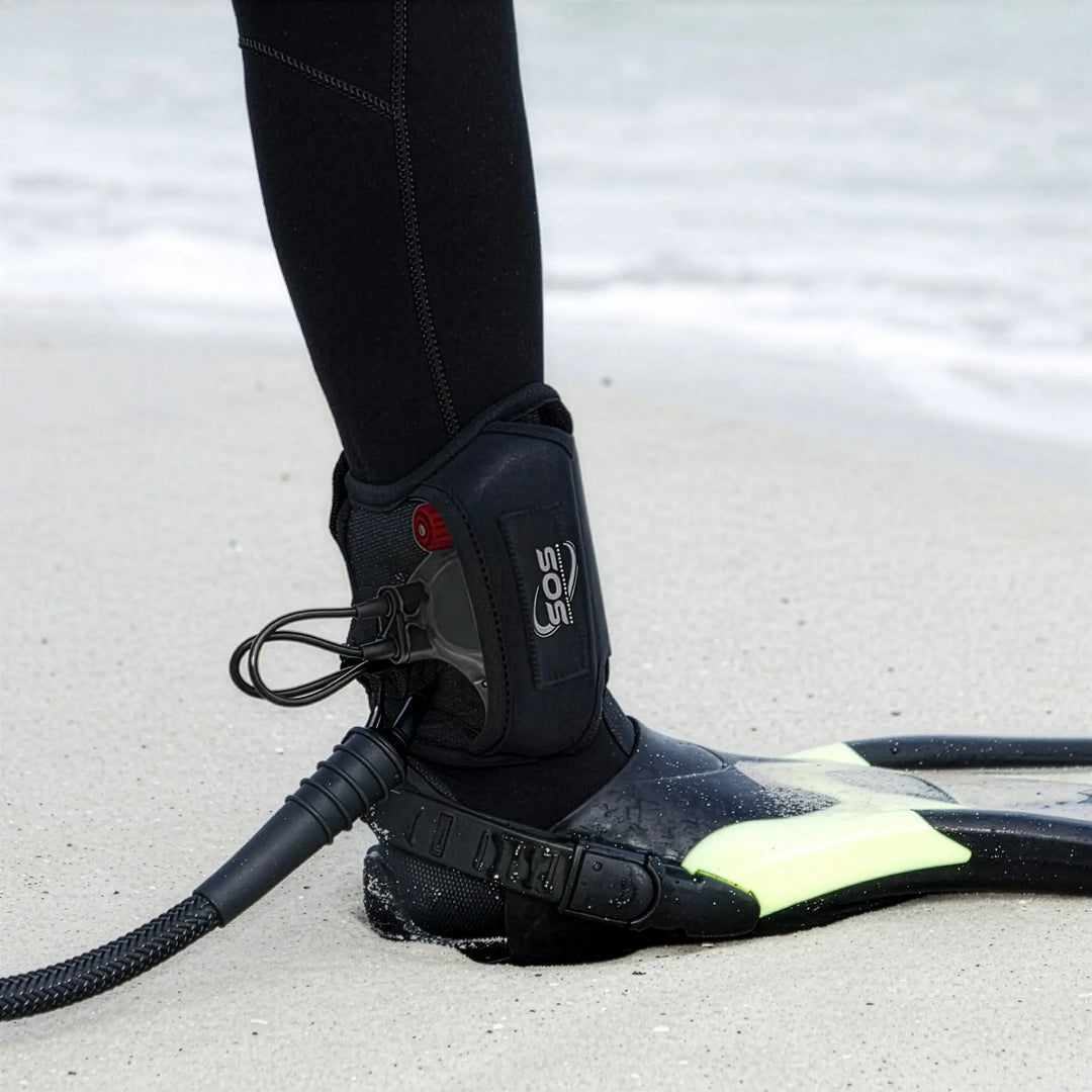 FREEDOM8 shark deterrent worn on the ankle