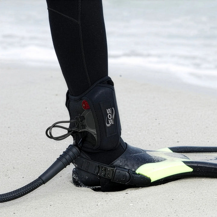 FREEDOM8 shark deterrent worn on the ankle