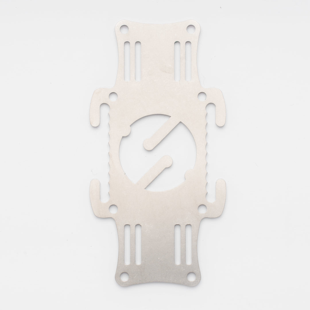 Sump UK quick connect canister plate in 316 stainless steel for 2-inch harness webbing