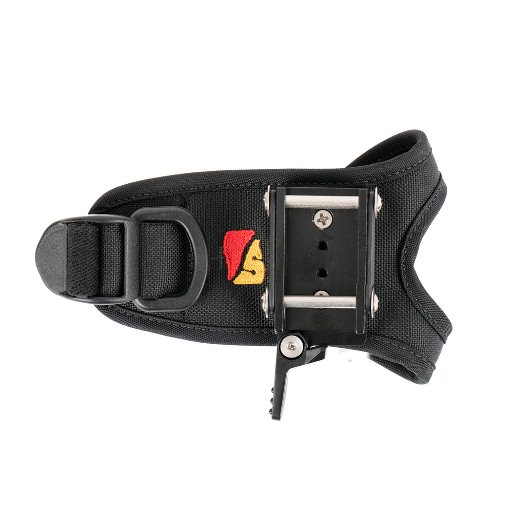 Dive Rite Soft Handmount QRM lever lock in open position