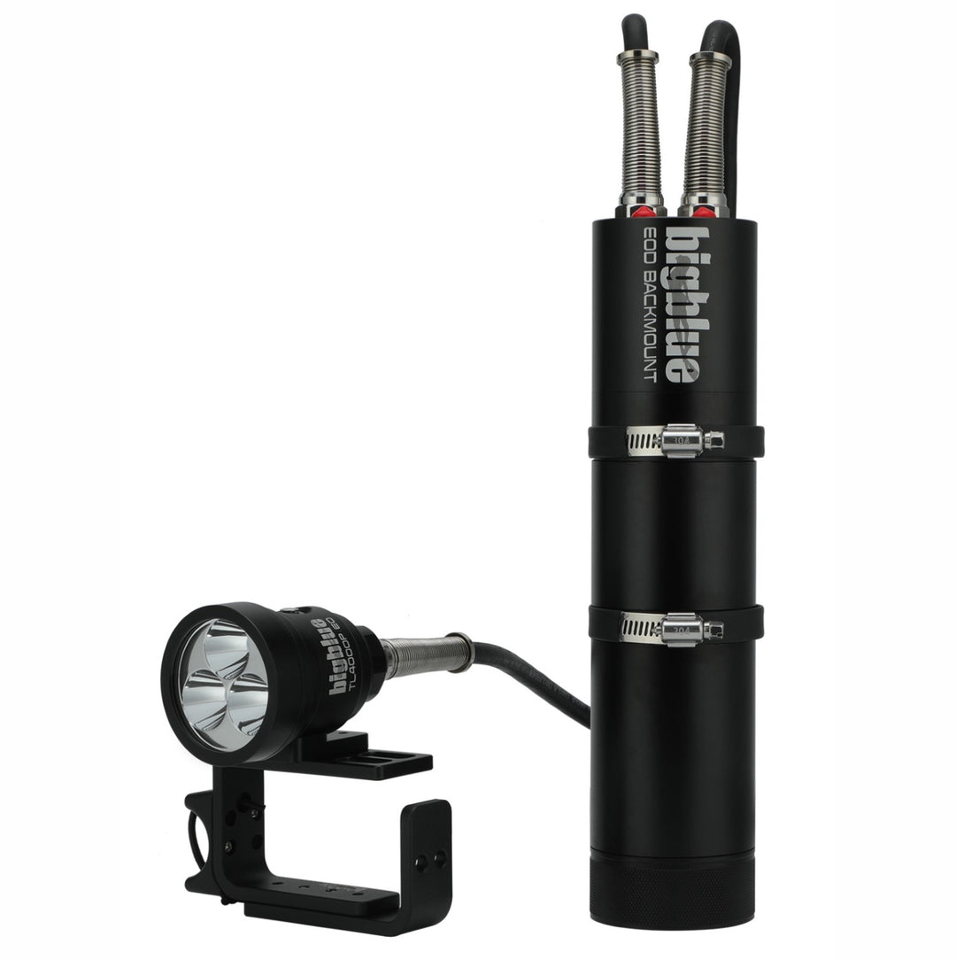 Bigblue 4000 Lumen Narrow Beam Technical Light EOD Cord - Backmount Canister