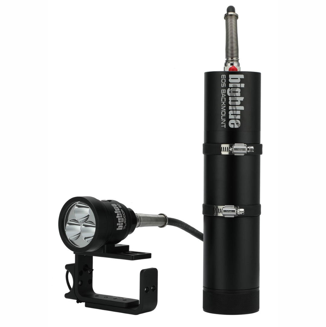 Bigblue 4000 Lumen Narrow Beam Technical Light EOS Cord - Backmount Canister