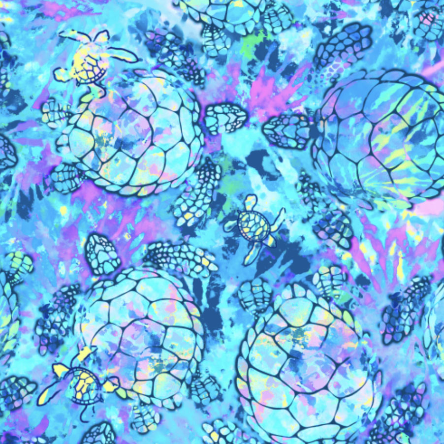Turtle Tie Dye print swatch