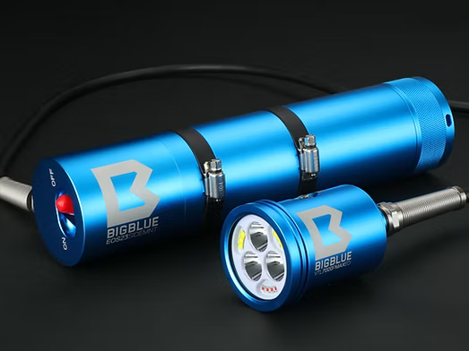 Bigblue 7000 Lumen Wide Beam + 2900 Lumen Canister Light EOS Cord - Sidemount