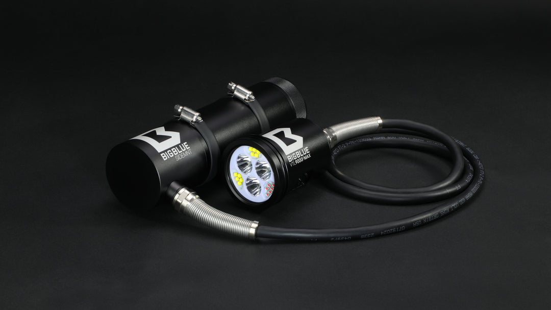 Bigblue 9000 Lumen Wide Beam + 2900 Lumen Spot Beam Canister Light - Sidemount