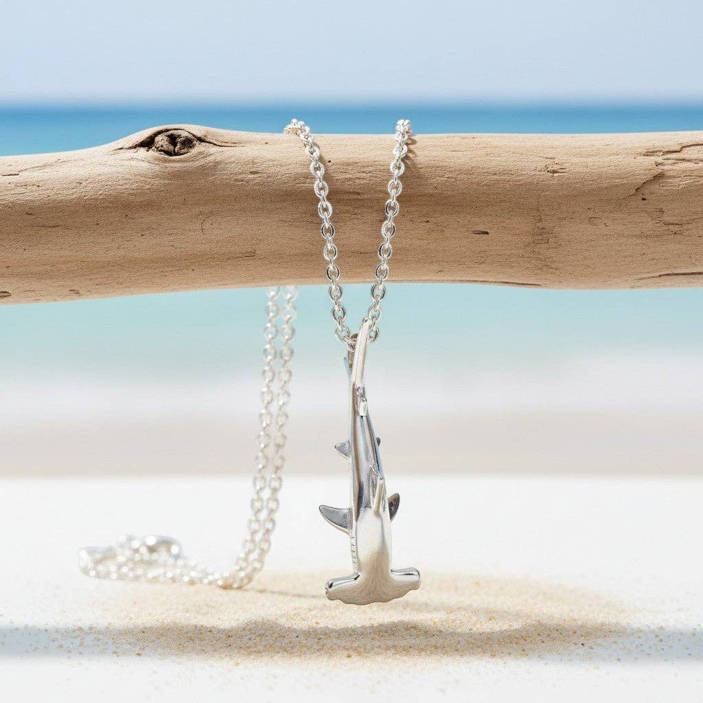 Mini Hammerhead Shark Necklace - Sealife Collection - Silver
