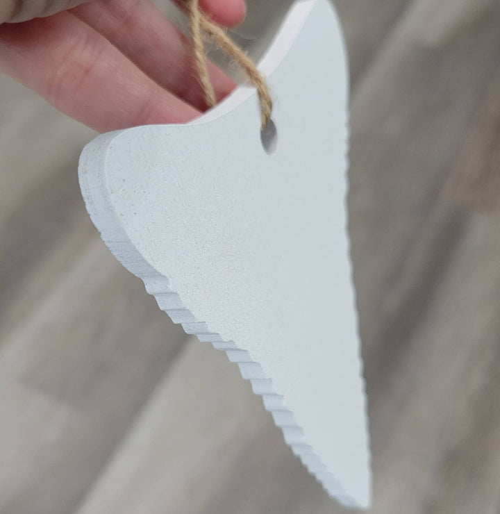Map Mom Shark Tooth Wood Ornament - Custom Map Location