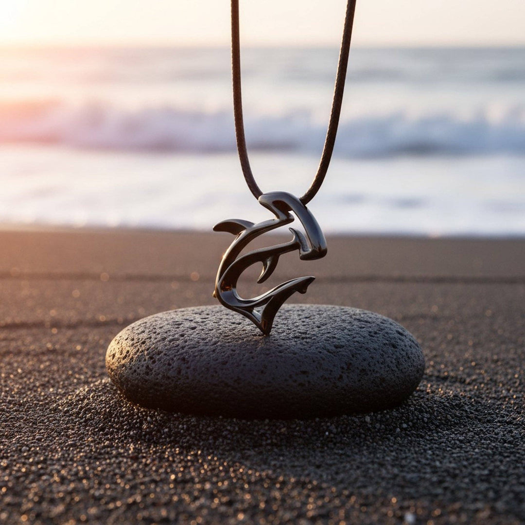 Hammerhead Shark Pendant Necklace – "The Hammer" - Jet Black Finish
