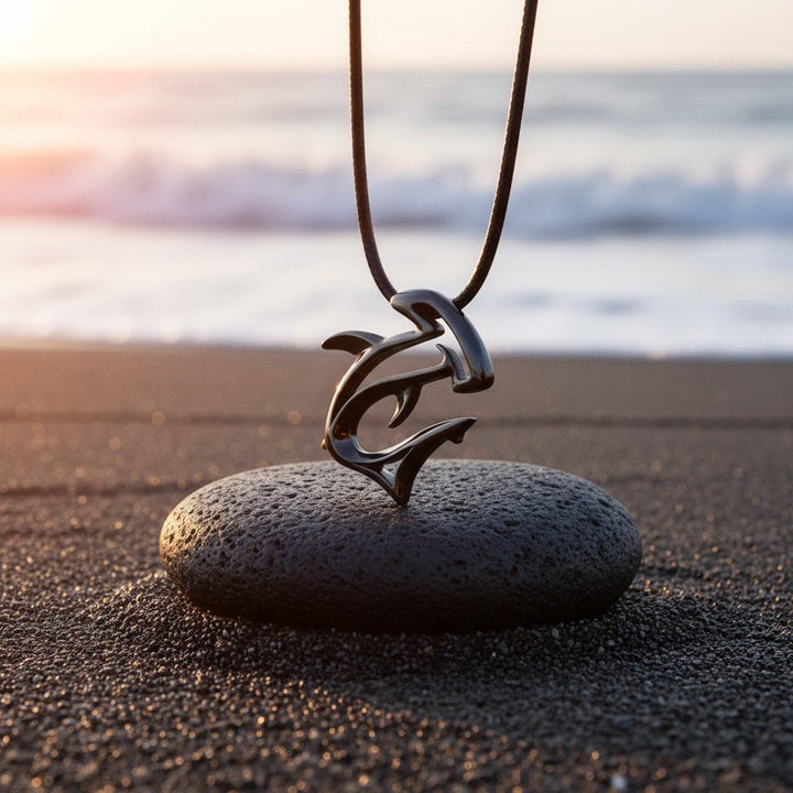 Hammerhead Shark Pendant Necklace – "The Hammer" - Jet Black Finish