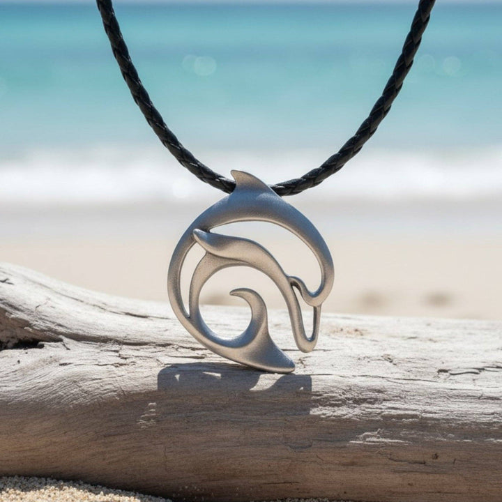 Dolphin Cord Necklace – "Flipper" – Pewter