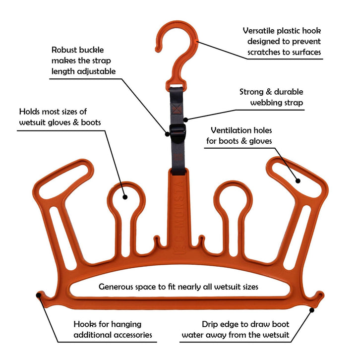 C-Monsta Wetsuit Hanger V2 orange - side view