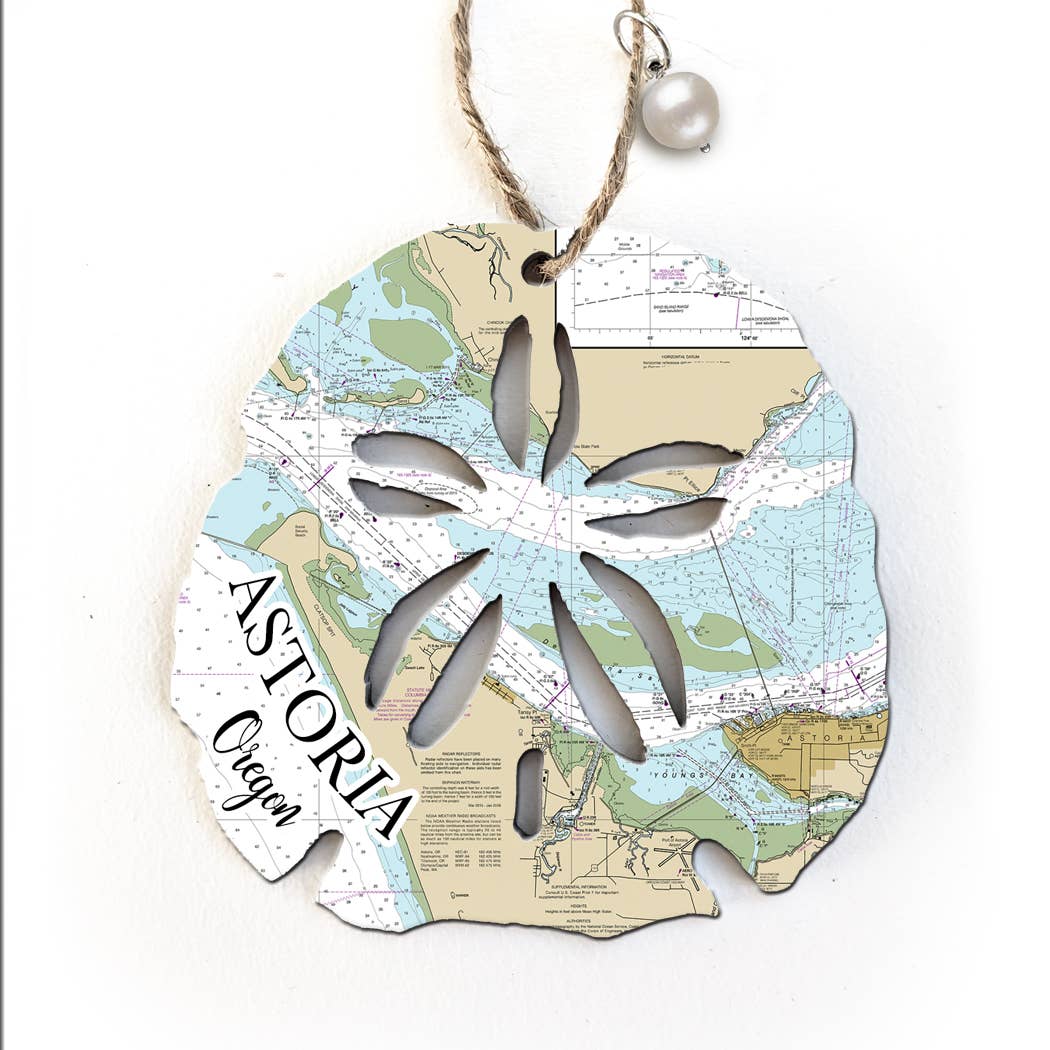 Map Mom Sand Dollar Wood Ornament - Custom Map Location