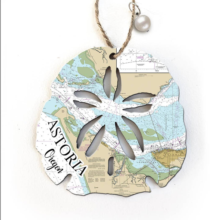 Map Mom Sand Dollar Wood Ornament - Custom Map Location
