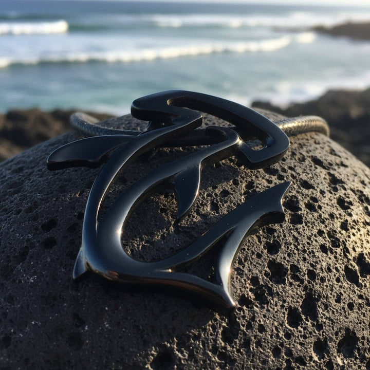 Hammerhead Shark Pendant Necklace – "The Hammer" - Jet Black Finish