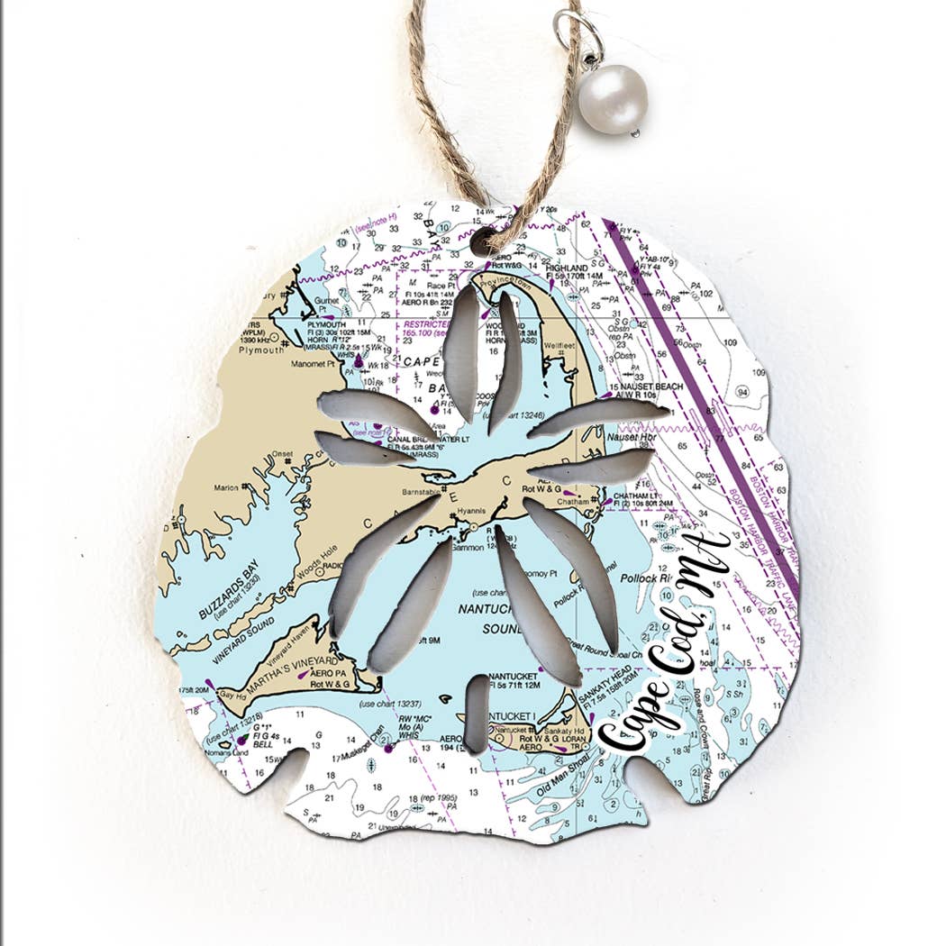 Map Mom Sand Dollar Wood Ornament - Custom Map Location