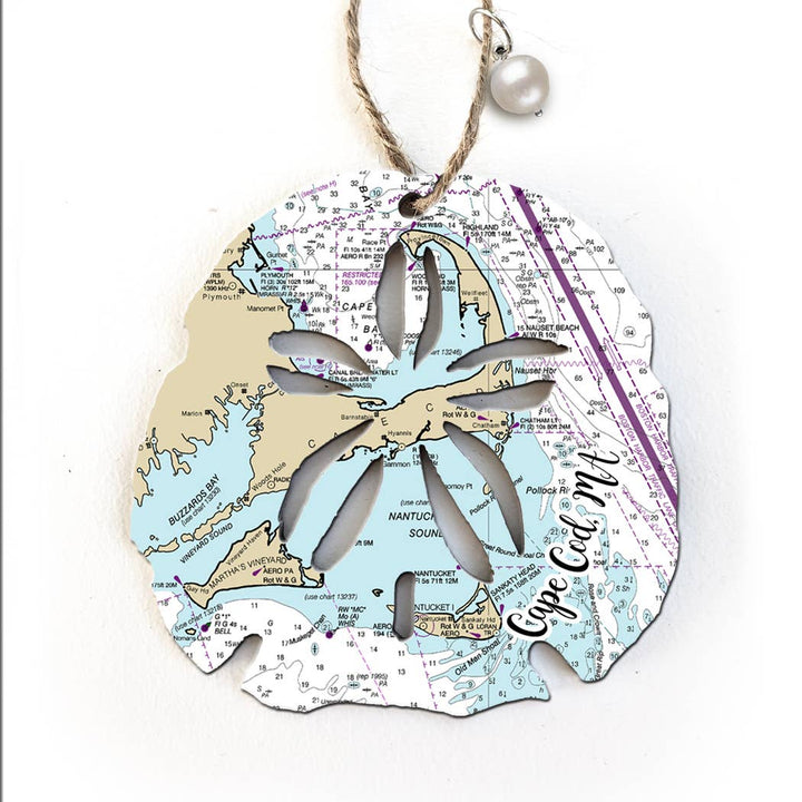 Map Mom Sand Dollar Wood Ornament - Custom Map Location