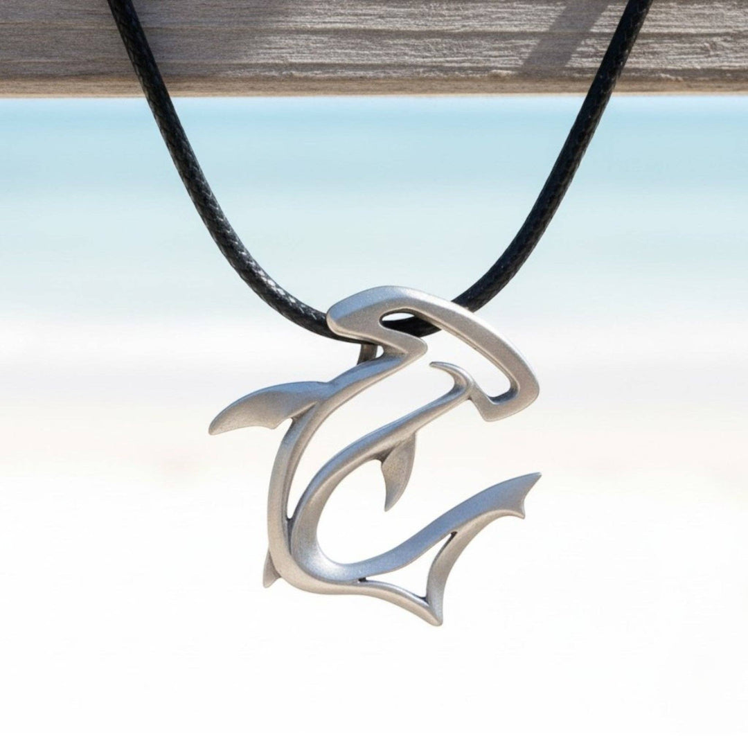 Hammerhead Shark Necklace – “The Hammer” - Pewter Pendant on Cord
